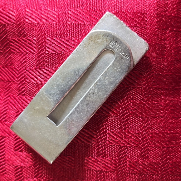 Vintage 925 Sterling Silver & Lapis Money Clip, Aztec Symbol. - Picture 8 of 9